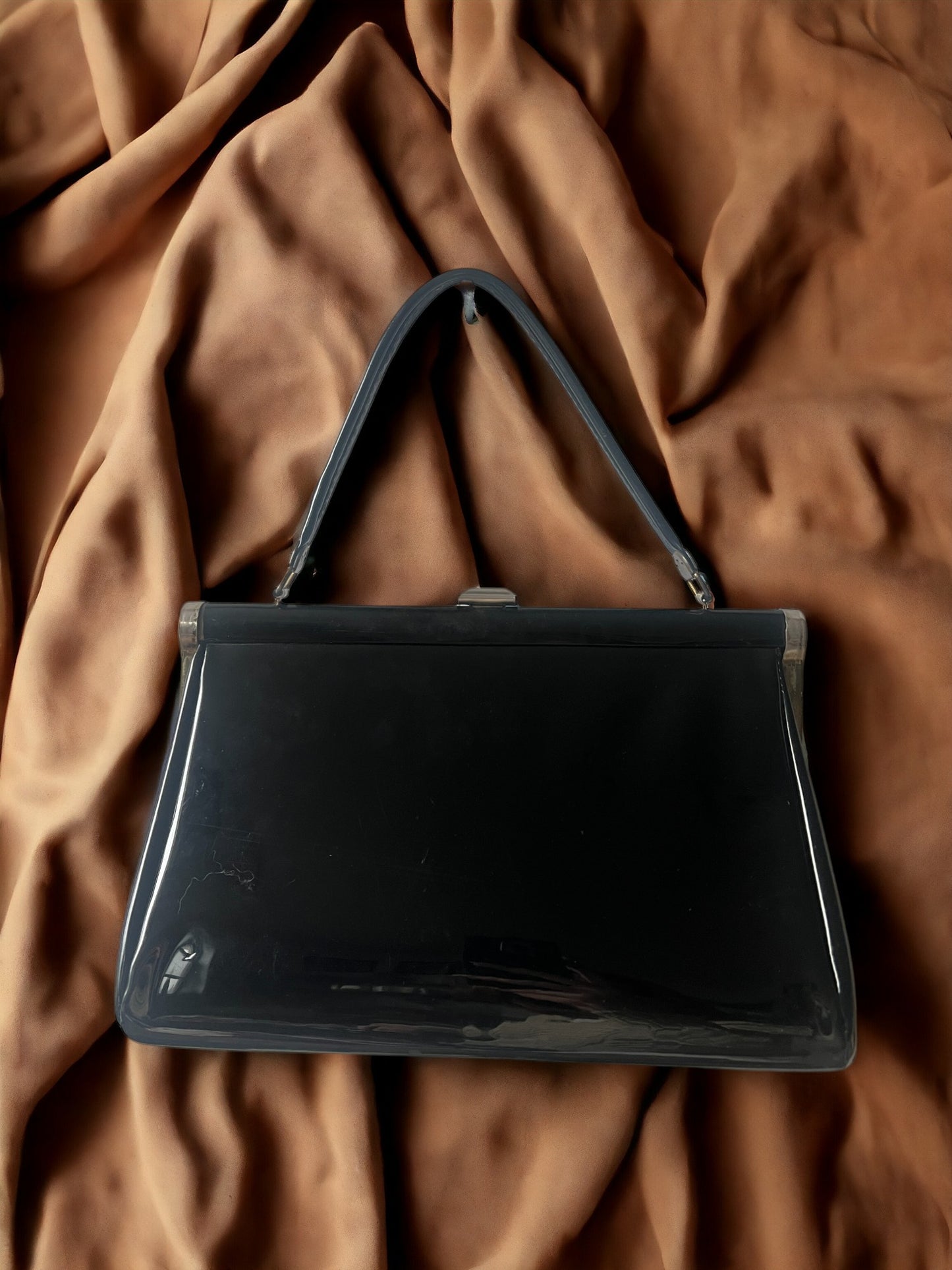 1960s Black Patent ‘Gathered Charm’ Bag